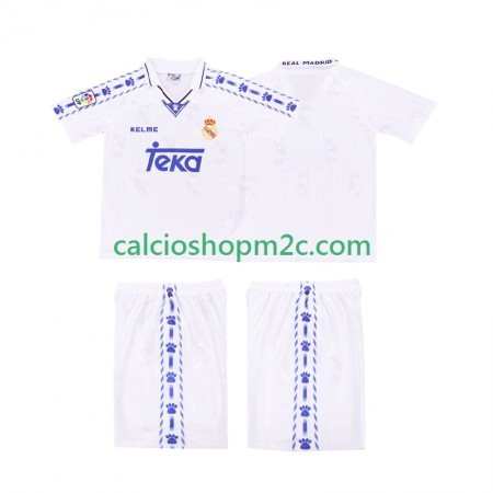 Real Madrid Retro Bambino Maglia Prima 1996/1997 Manica Corta